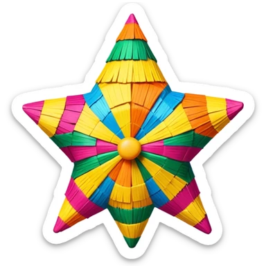 tradicional mexican star piñata  sticker