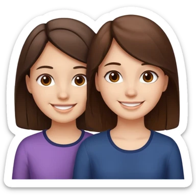 2 Besties g girls one dark brown hair one light brown hair sticker