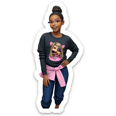 smiling girl in casual outfit sticker