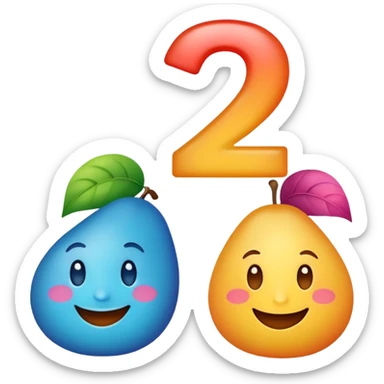 colorful numbers 1 2 3 with a smiling face, fun and inviting sticker