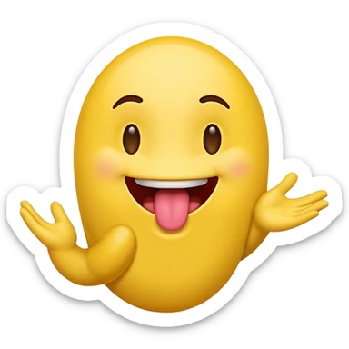 Tongue out with hands to the side as if the emoji was creating an opening  sticker