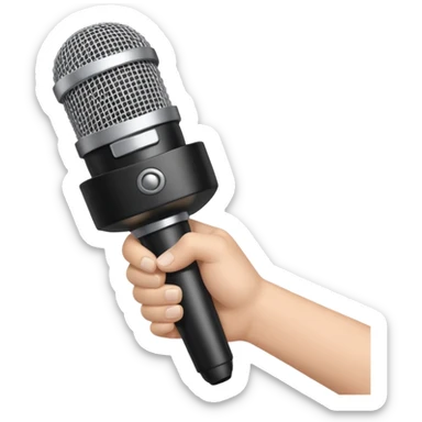 Announcement with hand microphone sticker
