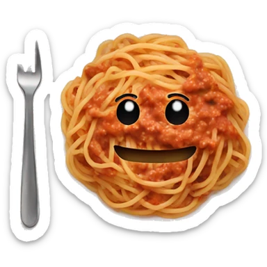spaghetti bolognese in a plate sticker