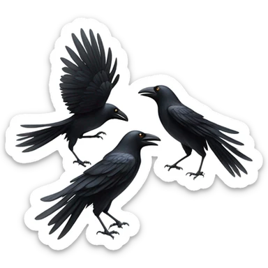 Three crows running sticker