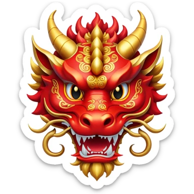 Chinese festival dragon face sticker