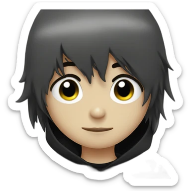 emo boy with black heart sticker