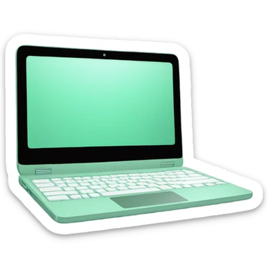 Mint green laptop  sticker