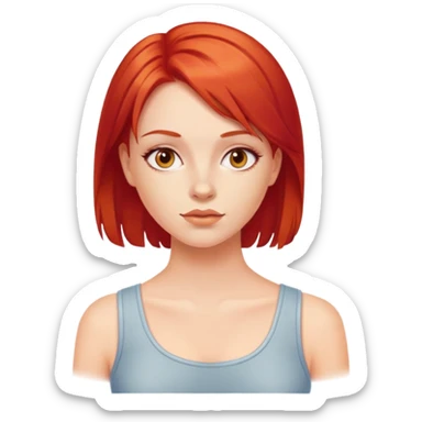 y2k style girl with red hair sticker