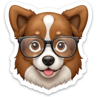 Dog with glasses sticker
