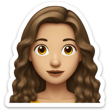 young spanish women with long brown hair sticker