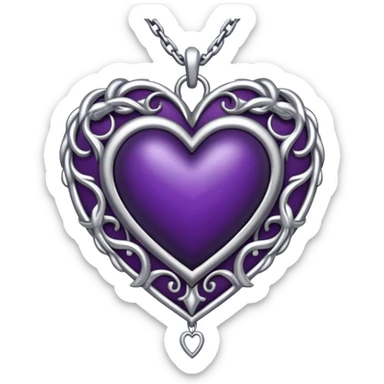 Gothic heart Dark purple heart in chains sticker