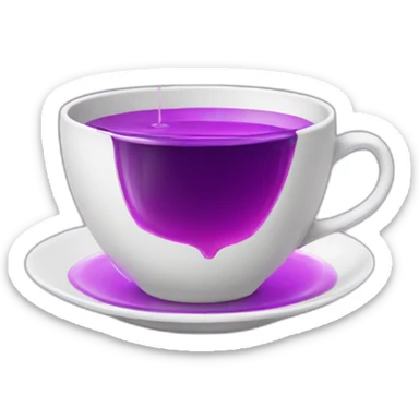 tea cup with purple liquid inside sticker