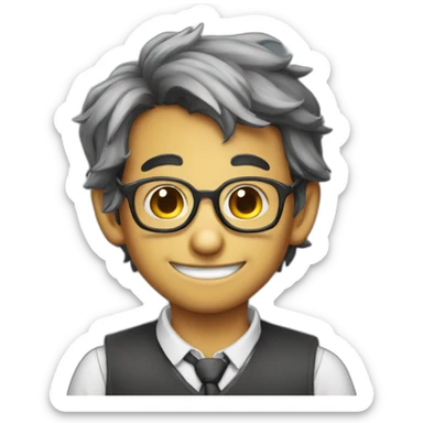 nerd face dark rat sticker