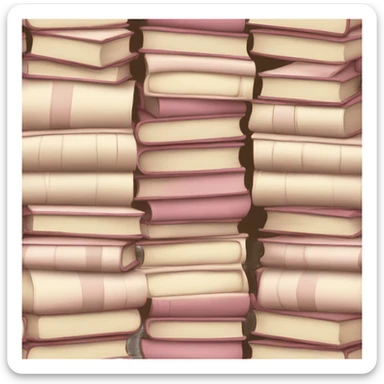 aesthetic book stack beige and light pink sticker