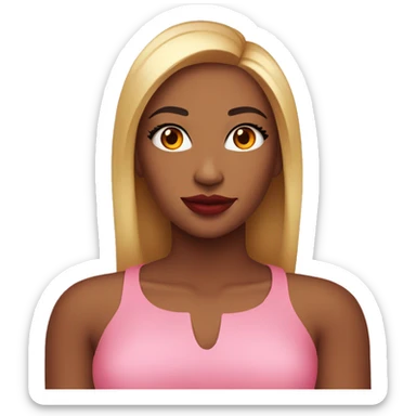 Pink with an orangish red lipgloss  sticker