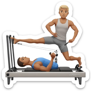 guy workout pilates reformer  sticker