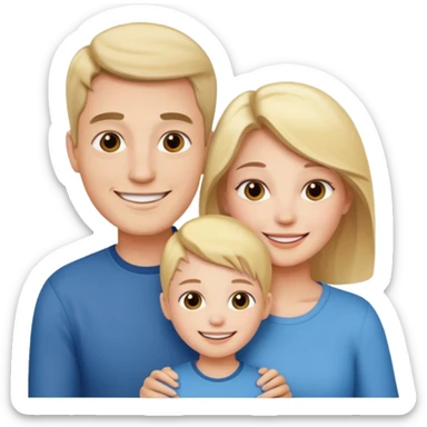 man and woman couple with 1 kid sticker