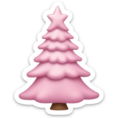 pastel pink christmas tree sticker