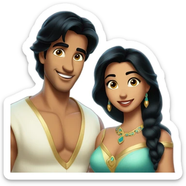 Aladdin and jasmine sticker