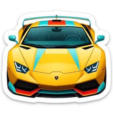 A retro sticker of a Lamborghini Sian sticker