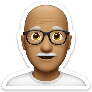 brown older man glasses bald  sticker