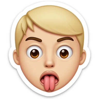 Grossed out with tongue out  sticker