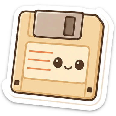 Floppy disk retro-tech aesthetic sticker
