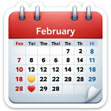 fecha del dia 11 de febrero solo en una pagina del calendario sticker