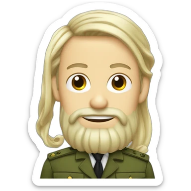 marine lepen with beard sticker