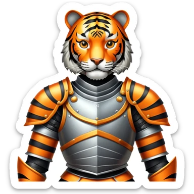 Tiger knight in armor sticker