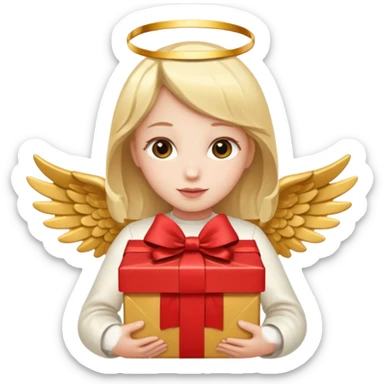 angel with present sticker