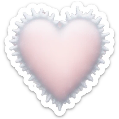 Frozen pale pink heart with snow sticker
