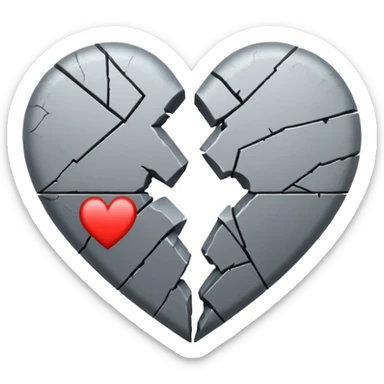 broken heart grey sticker