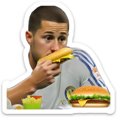 eden hazard mange un hamburger sticker