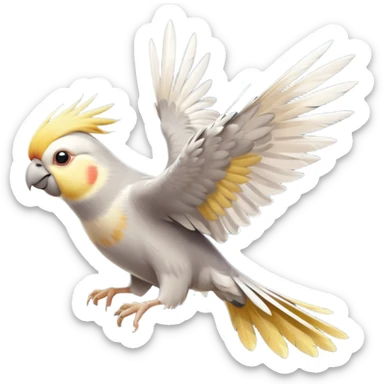 cockatiel flying happily sticker