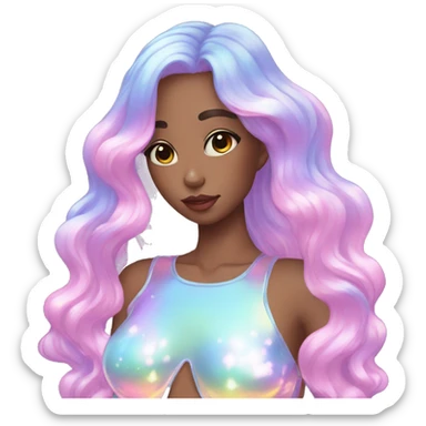 Dreamy pretty shiny colorful girl aesthetic sticker