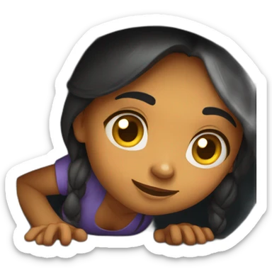 Indian girl crawling through a tunnel sticker
