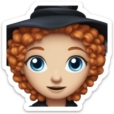 redheaded blue-eyed witch sticker