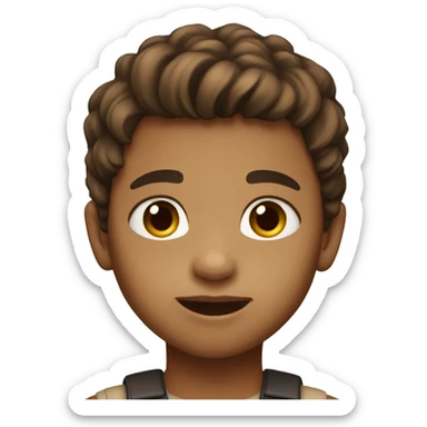 Little kid with light brown skin, brown eyes and brown hair sticker