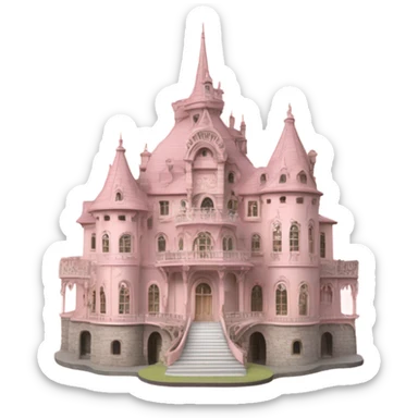 vintage rococo pale pink castle sticker