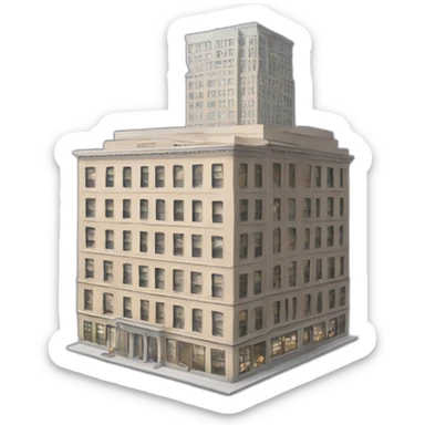 new york city building icon sticker