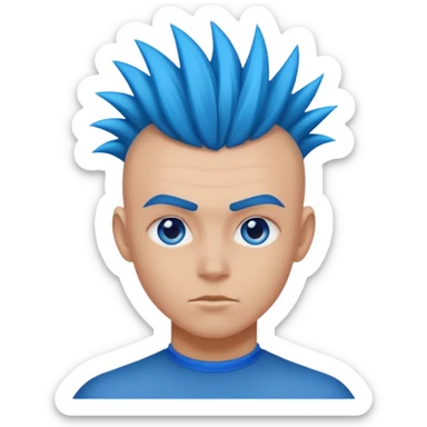 extreme mohawk person sticker