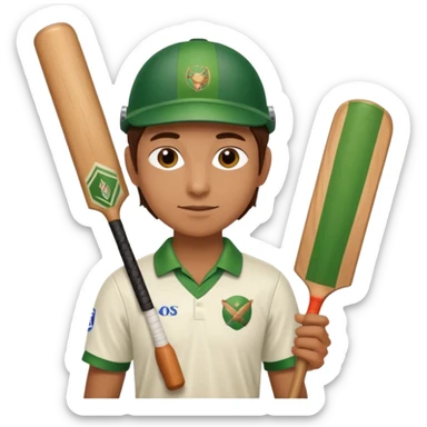 Person playing cricket sticker