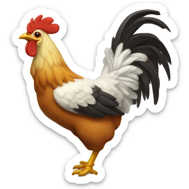 pollo saltando y volando sticker