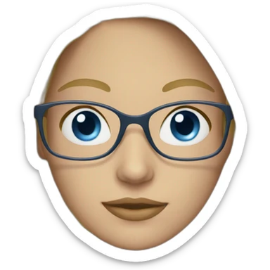 Woman long blond hair blue eyes glasses sticker