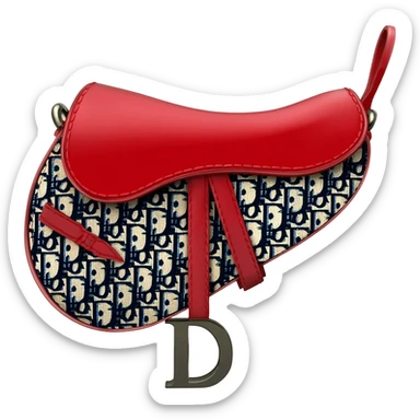 red dior printed saddle bag sticker