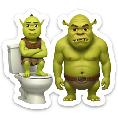 SKIBIDI toilet as Shrek  sticker