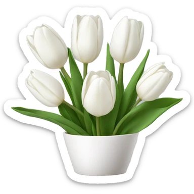 White tulips sticker