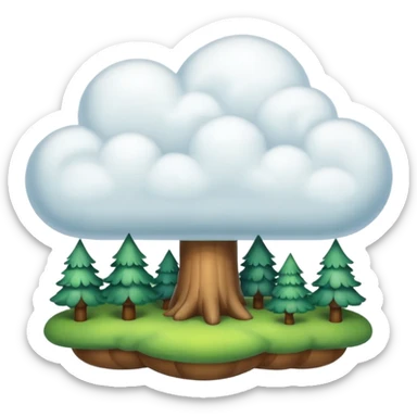 Dream cloud with forest inside sticker