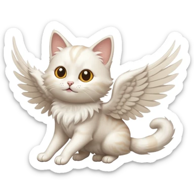 Flying cat sticker